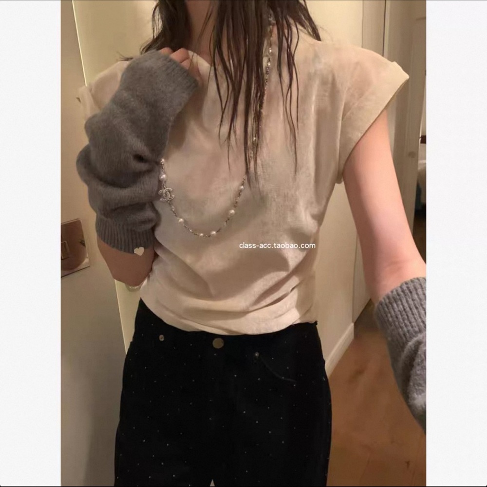 Elegant Cream Sleeveless Top